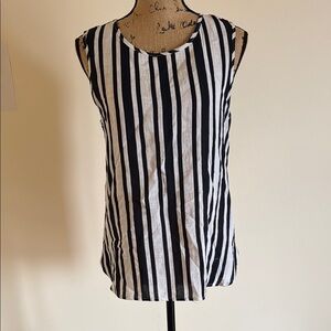 Striped Black and White Sleeveless Top